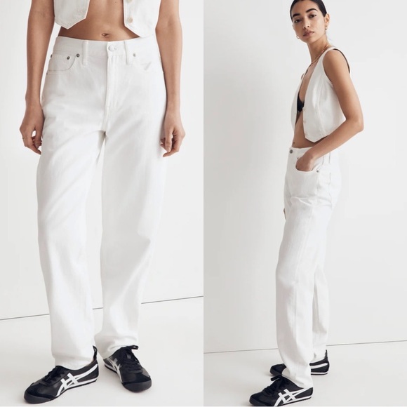 Madewell • the slouchy boyjean in tile white sz 28 - Picture 3 of 7